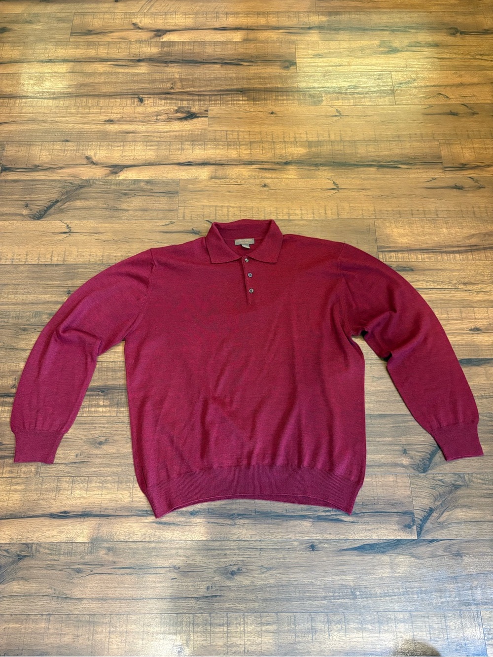 Sette Ponti Polo Sweater Men’s XXL Red Extra Fine Merino Wool Blend Made Italy